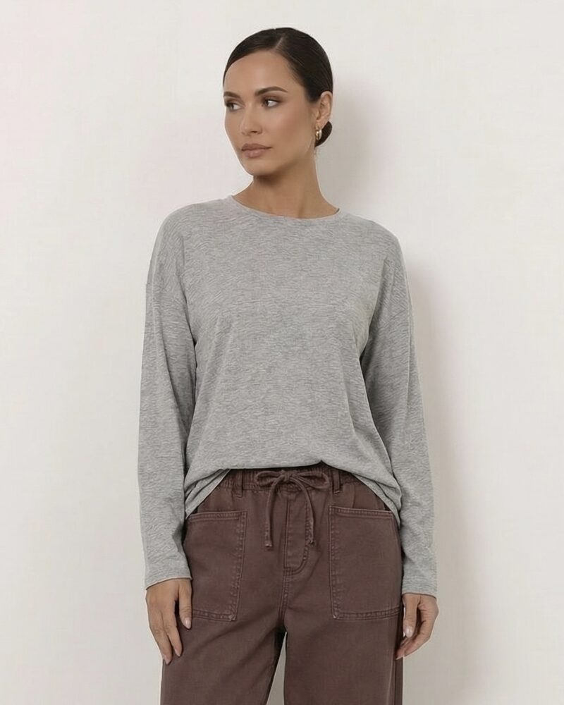 Cotton Jersey Relaxed Long Sleeve Tee