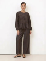 Stitch Denim Wide Pant Espresso Liberty Rose