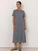 Cotton Jersey Stripe Dress Rose Liberty Rose