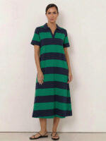 Polo Cotton Jersey Stripe Dress Pink Liberty Rose