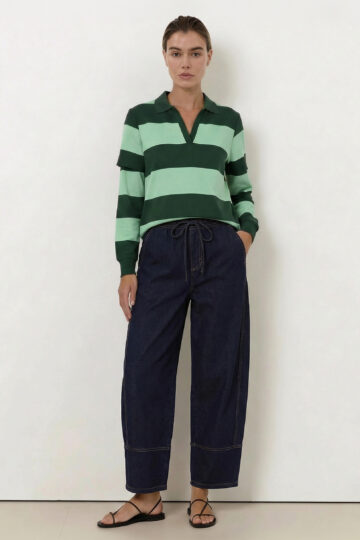 Streamline Barrel Jean Dark Denim Liberty Rose