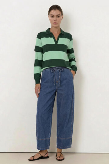 Streamline Barrel Jean Washed Denim Liberty Rose