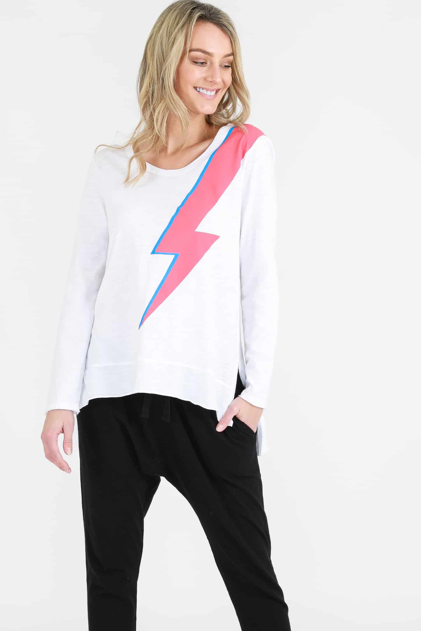 Lightening LS Tee White 3rd Story Clothing