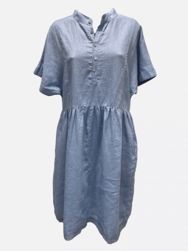 Linen Dress Blue Worthier