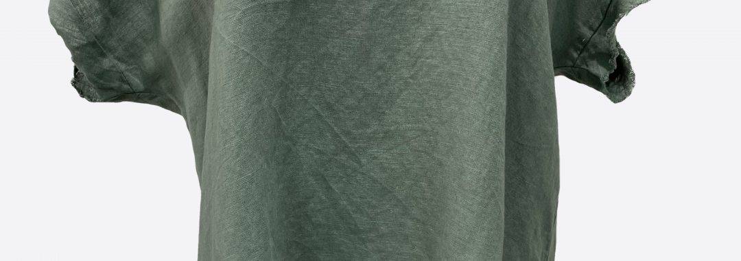 Cotton Linen Tee Green La Strada