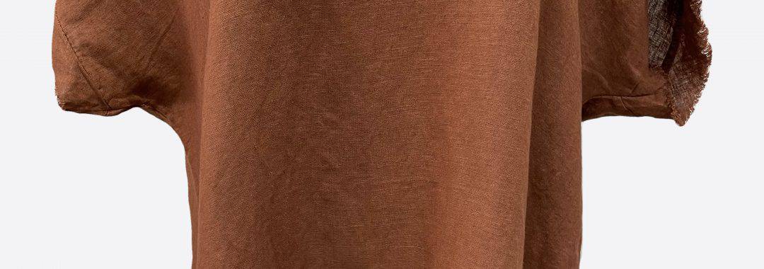 Cotton Linen Tee Brown La Strada