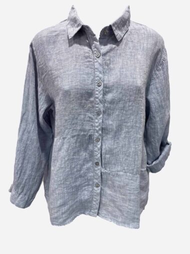 Linen Button Shirt Blue Worthier
