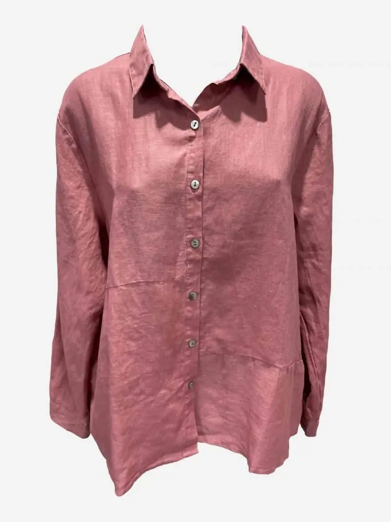 Linen Button Shirt - Pink - Worthier - Florence Store