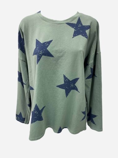 Star Sweater Green La Strada