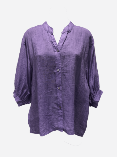 Linen Shirt Purple Worthier