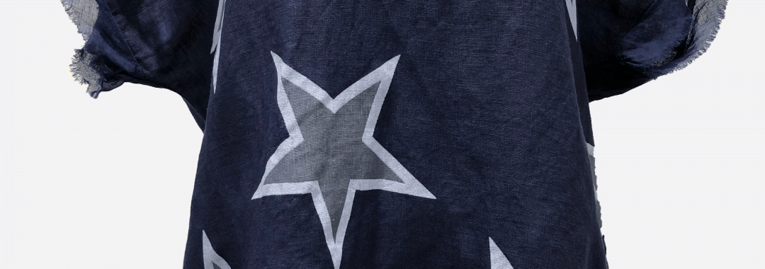 Print Star Top Navy La Strada