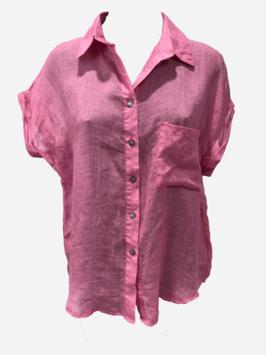 Linen Button Down Pink Worthier
