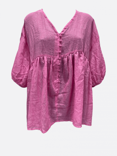 Button Front Top Pink Worthier