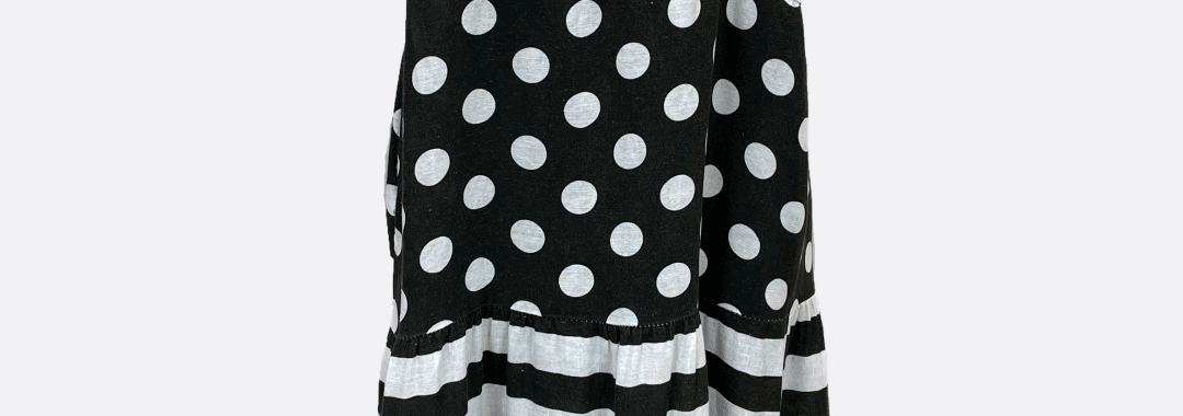 Polka Sun Dress Black La Strada