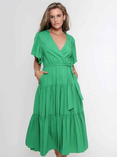 Tie Wrap Dress Green Leoni
